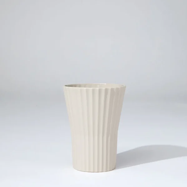 Marmoset Found Decorating | Vases & Vessels | Athena Ripple Vase Chalk White (L)