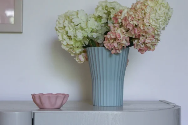 Marmoset Found Decorating | Vases & Vessels | Athena Ripple Vase Light Blue (L)