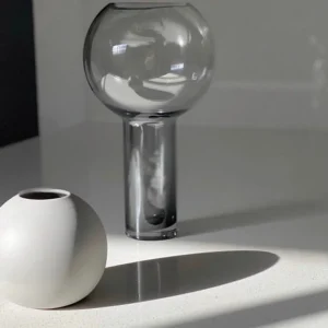 Marmoset Found Glass Vases | Decorating | Balloon Vase Storm Grey (S)