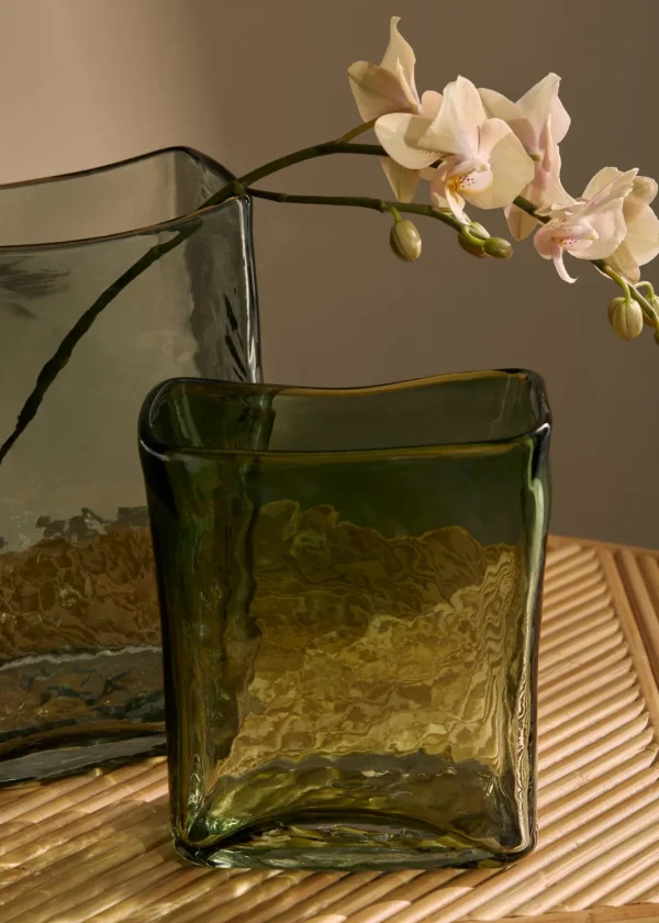 Marmoset Found Glass Vases | Decorating | Block Vase Storm (XL)