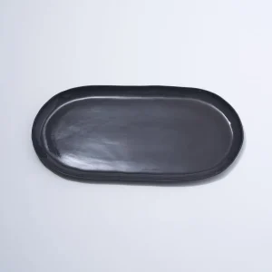 Marmoset Found Ceramics | Plates | Cloud Oval Plate Charcoal (L)