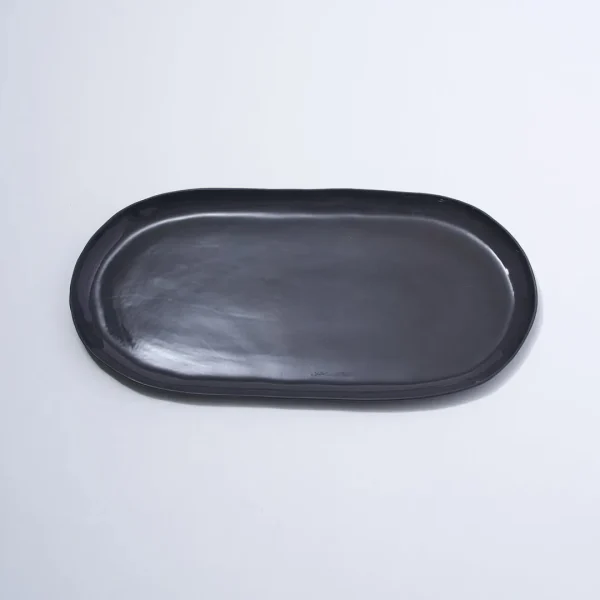 Marmoset Found Ceramics | Plates | Cloud Oval Plate Charcoal (L)