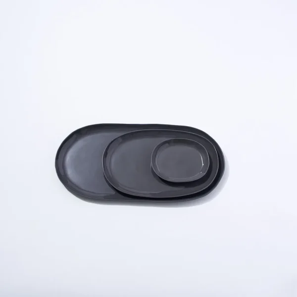 Marmoset Found Plates | Ceramics | Cloud Oval Plate Charcoal (M)