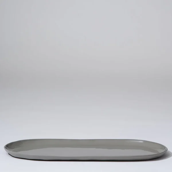 Marmoset Found Ceramics | Plates | Cloud Oval Plate Dove Grey (L)