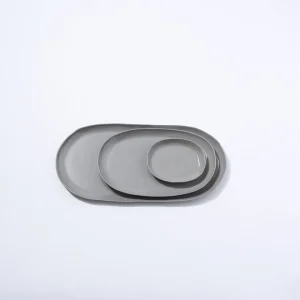 Marmoset Found Ceramics | Plates | Cloud Oval Plate Dove Grey (M)