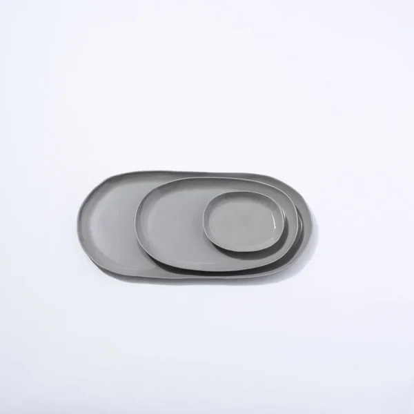 Marmoset Found Ceramics | Plates | Cloud Oval Plate Dove Grey (M)
