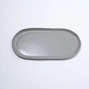 Marmoset Found Ceramics | Plates | Cloud Oval Plate Dove Grey (L)