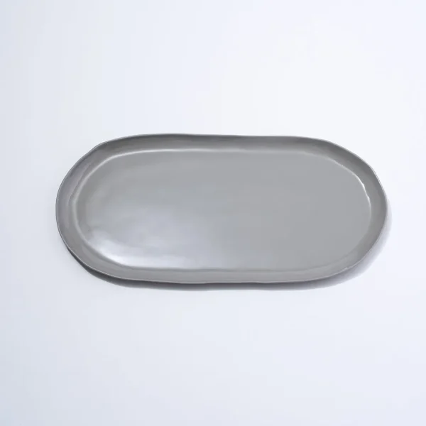 Marmoset Found Ceramics | Plates | Cloud Oval Plate Dove Grey (L)