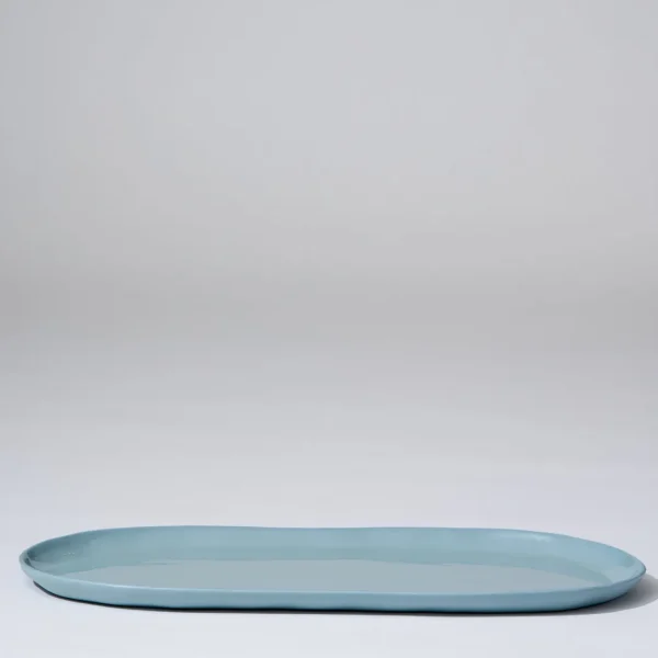 Marmoset Found Ceramics | Plates | Cloud Oval Plate Light Blue (L)