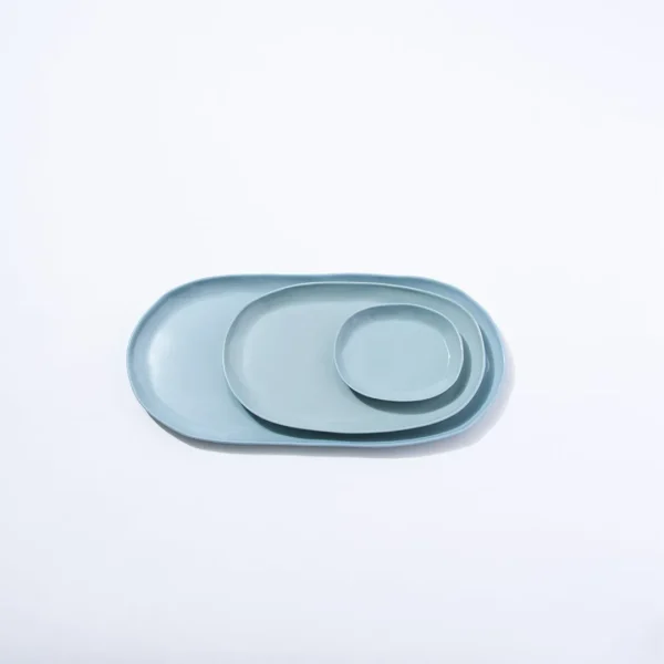 Marmoset Found Ceramics | Plates | Cloud Oval Plate Light Blue (M)