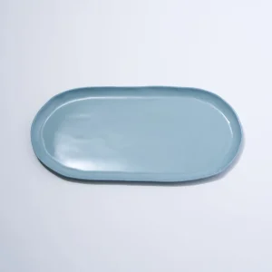 Marmoset Found Ceramics | Plates | Cloud Oval Plate Light Blue (L)