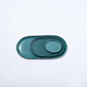 Marmoset Found Ceramics | Plates | Cloud Oval Plate Moss (L)