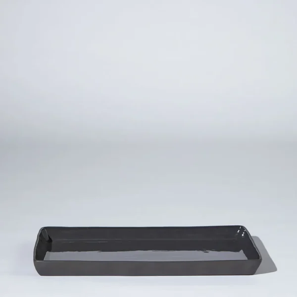 Marmoset Found Ceramics | Serving Platters & Trays | Cloud Rectangle Platter Charcoal (XL)