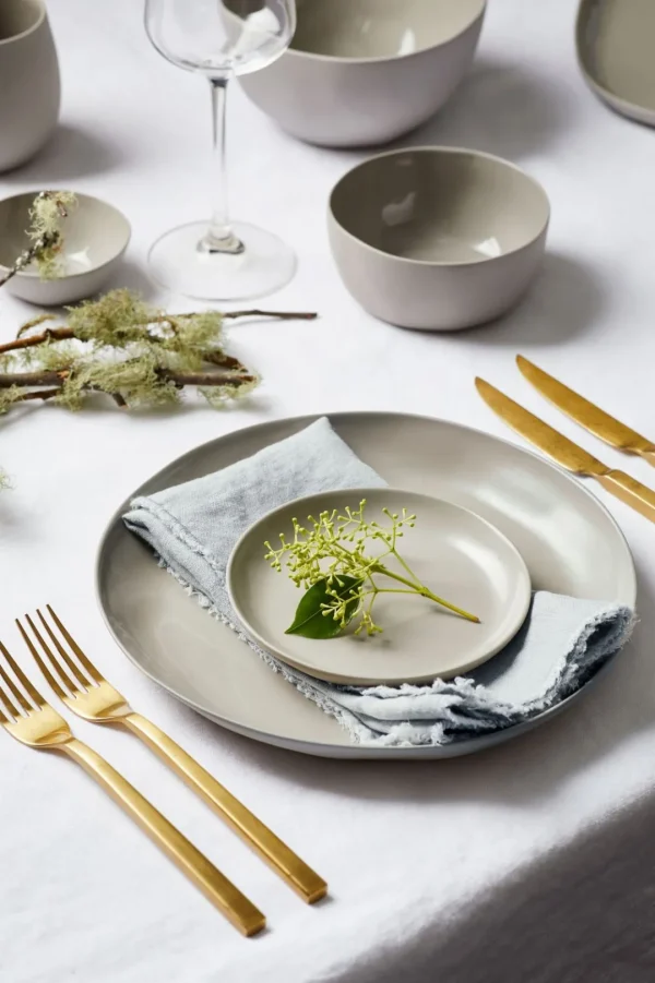 Marmoset Found Ceramics | Dinner Sets | Cloud Round Plate Dove Grey (S)