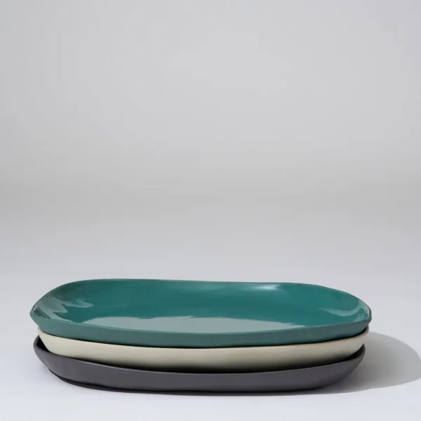 Marmoset Found Ceramics | Serving Platters & Trays | Cloud Square Platter Charcoal (L)