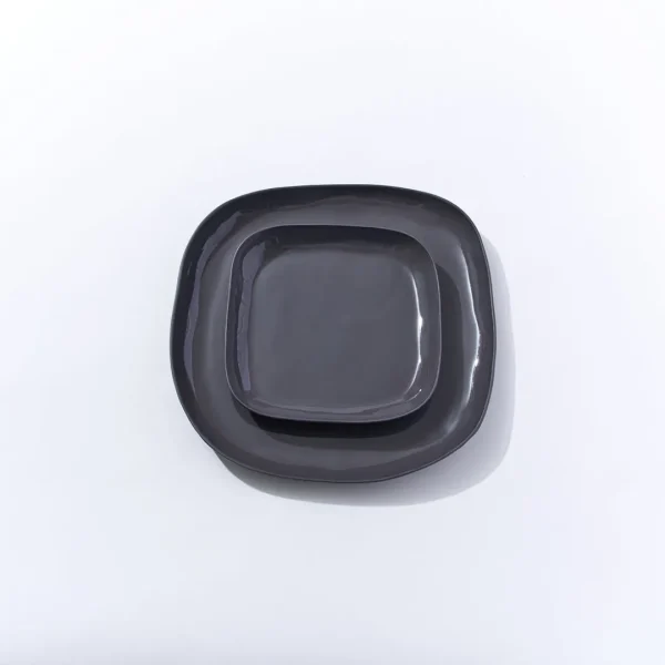 Marmoset Found Ceramics | Serving Platters & Trays | Cloud Square Platter Charcoal (L)