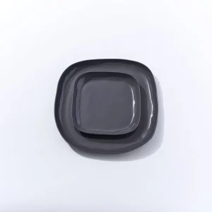 Marmoset Found Ceramics | Serving Platters & Trays | Cloud Square Platter Charcoal (M)