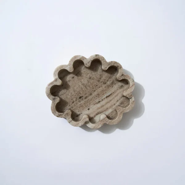 Marmoset Found Decorating | Marble Oval Ribbed Catchall Biscotti