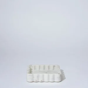 Marmoset Found Decorating | Marble Rectangle Ribbed Catchall White Marle