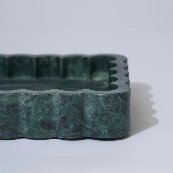 Marmoset Found Decorating | Marble Rectangle Ribbed Catchall Emerald