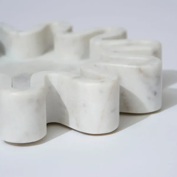 Marmoset Found Decorating | Marble Round Squiggle Catchall White Marle