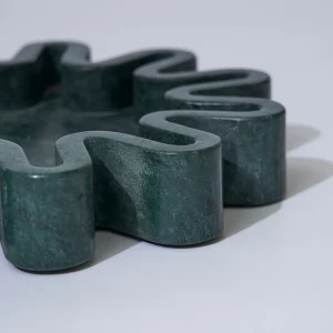 Marmoset Found Decorating | Marble Round Squiggle Catchall Emerald