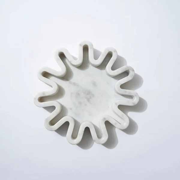 Marmoset Found Decorating | Marble Round Squiggle Catchall White Marle