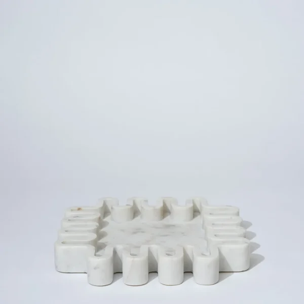 Marmoset Found Decorating | Marble Square Squiggle Catchall White Marle