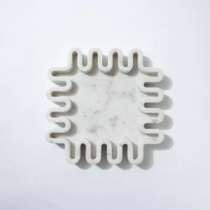 Marmoset Found Decorating | Marble Square Squiggle Catchall White Marle