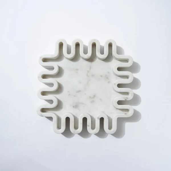 Marmoset Found Decorating | Marble Square Squiggle Catchall White Marle