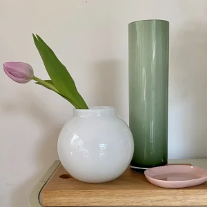 Marmoset Found Glass Vases | Decorating | Opal Ball Vase White (M)