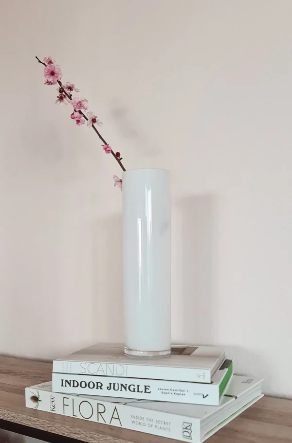 Marmoset Found Glass Vases | Decorating | Opal Pillar Vase White (XL)