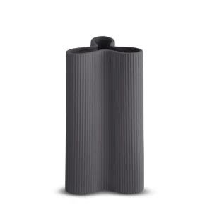 Marmoset Found Decorating | Vases & Vessels | Ribbed Petal Vase Charcoal (L)