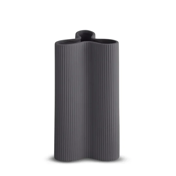 Marmoset Found Decorating | Vases & Vessels | Ribbed Petal Vase Charcoal (L)