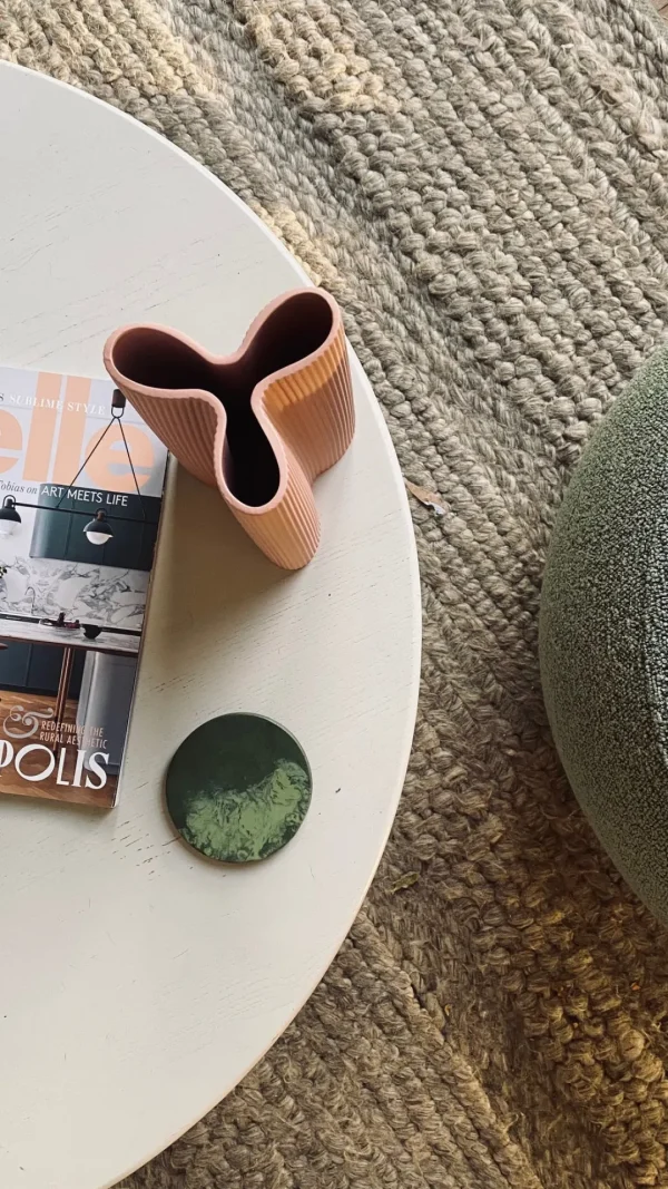 Marmoset Found Vases & Vessels | Ceramics | Ribbed Petal Vase Ochre (L)