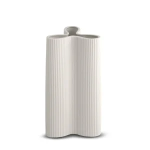 Marmoset Found Decorating | Vases & Vessels | Ribbed Petal Vase Snow (L)