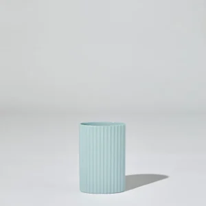 Marmoset Found Ceramics | Decorating | Ripple Oval Vase Light Blue (S)