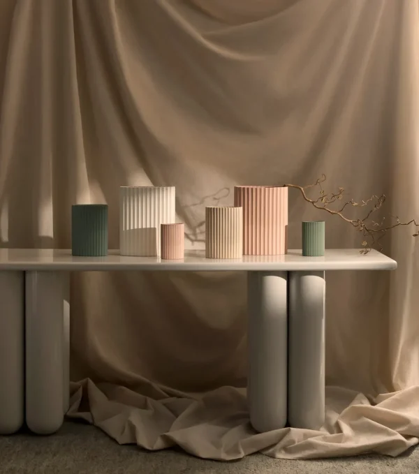 Marmoset Found Ceramics | Decorating | Ripple Oval Vase Light Blue (S)