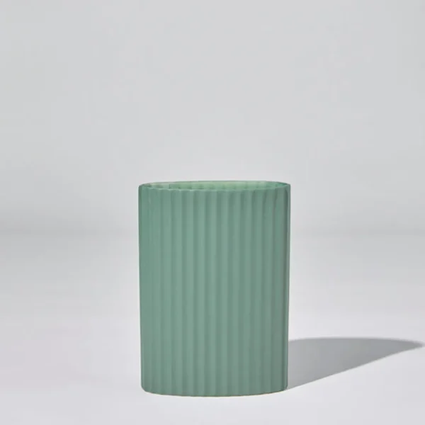 Marmoset Found Ceramics | Decorating | Ripple Oval Vase Moss (M)