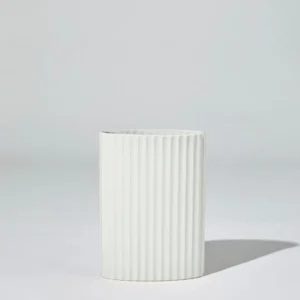 Marmoset Found Ceramics | Decorating | Ripple Oval Vase Snow (M)