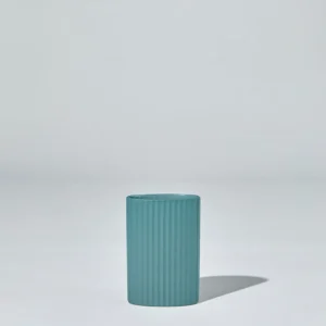 Marmoset Found Ceramics | Vases & Vessels | Ripple Oval Vase Steel Blue (S)
