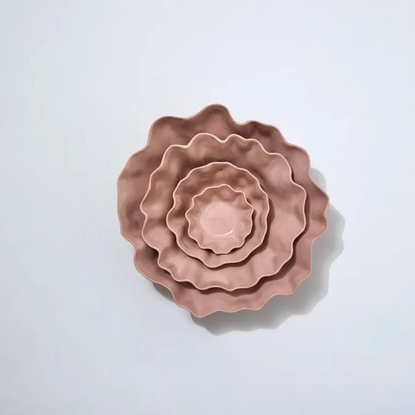 Marmoset Found Ceramics | Bowls | Ruffle Bowl Icy Pink (L)