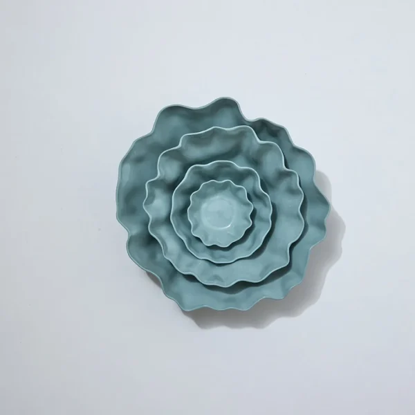 Marmoset Found Bowls | Ceramics | Ruffle Bowl Light Blue (L)