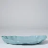 Marmoset Found Serving Platters & Trays | Ceramics | Ruffle Rectangle Platter Light Blue (XL)