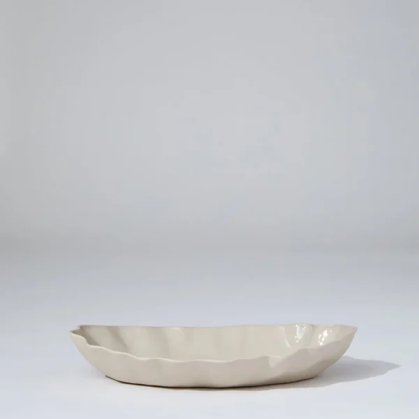Marmoset Found Serving Platters & Trays | Ceramics | Ruffle Rectangle Platter Chalk White (M)