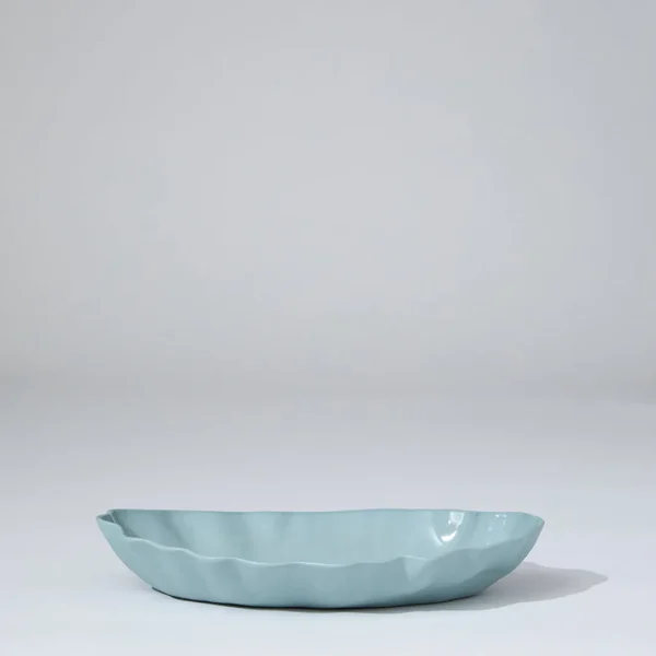Marmoset Found Serving Platters & Trays | Ceramics | Ruffle Rectangle Platter Light Blue (M)