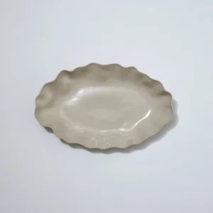 Marmoset Found Serving Platters & Trays | Ceramics | Ruffle Rectangle Platter Chalk White (XL)