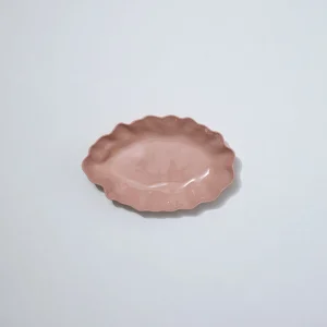Marmoset Found Serving Platters & Trays | Ceramics | Ruffle Rectangle Platter Icy Pink (M)