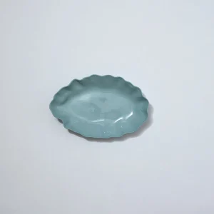 Marmoset Found Serving Platters & Trays | Ceramics | Ruffle Rectangle Platter Light Blue (M)