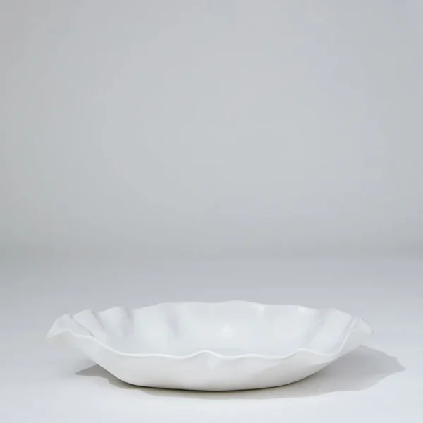 Marmoset Found Serving Platters & Trays | Ceramics | Ruffle Round Platter Snow White (XL)